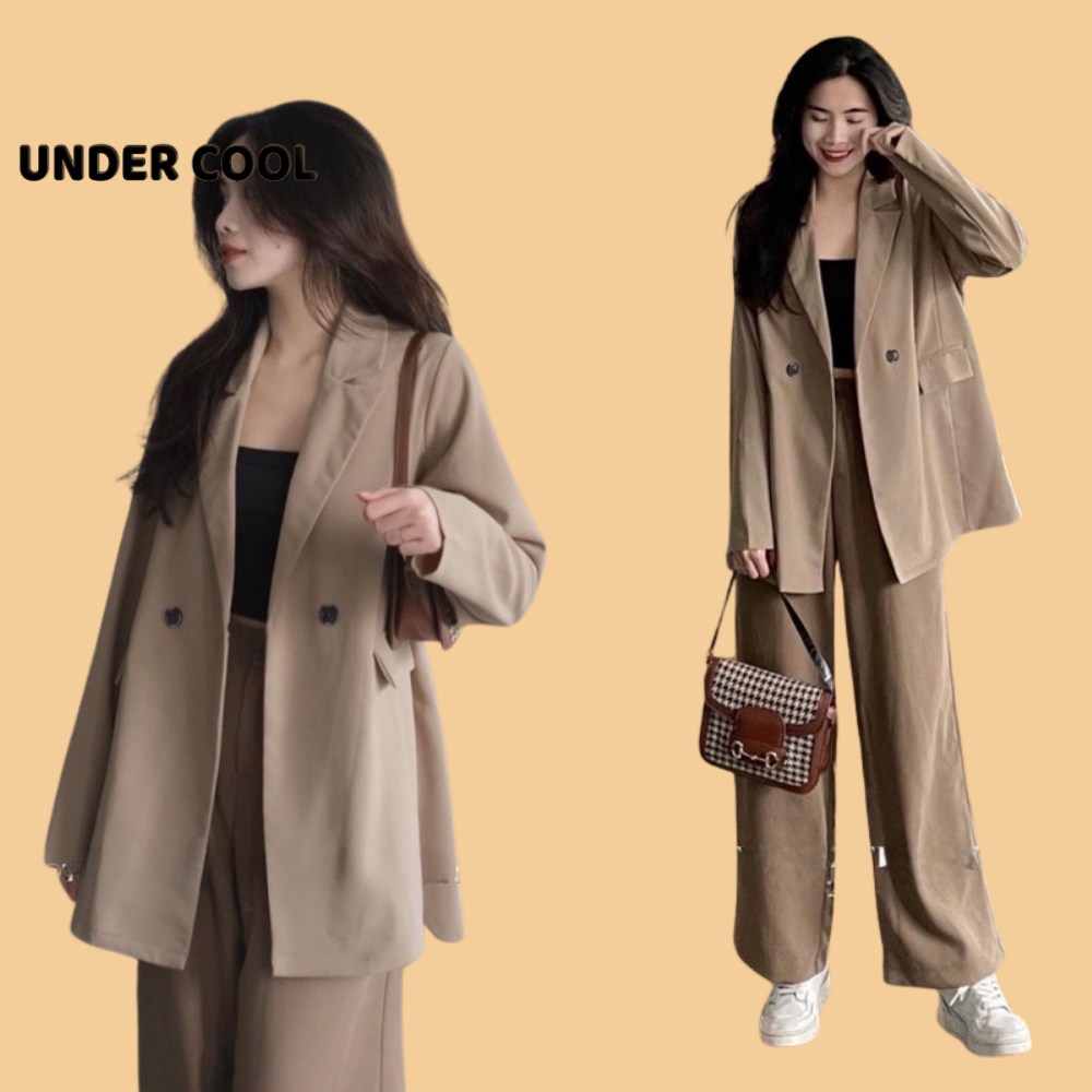 Áo Vest Blazer Trơn Basic UNDERCOOL 3 Màu Đen Be Rêu