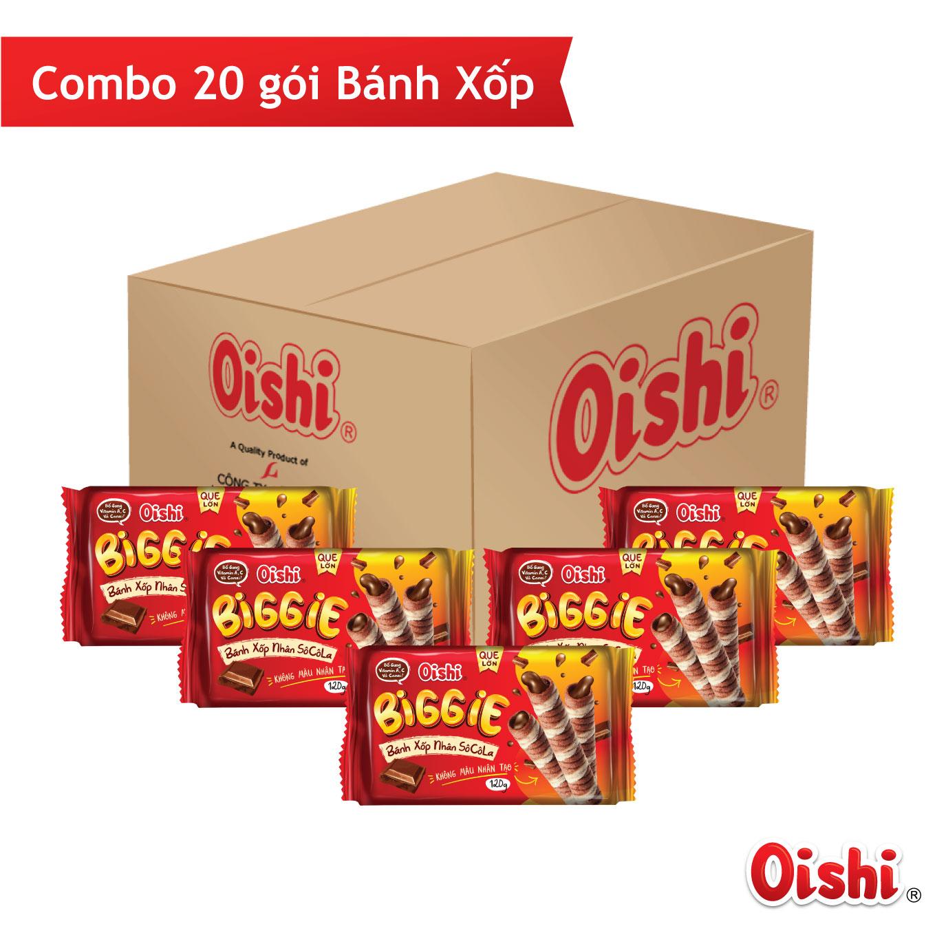 Combo 20 gói Bánh Xốp Vị Chocolate - (120gr/ gói)
