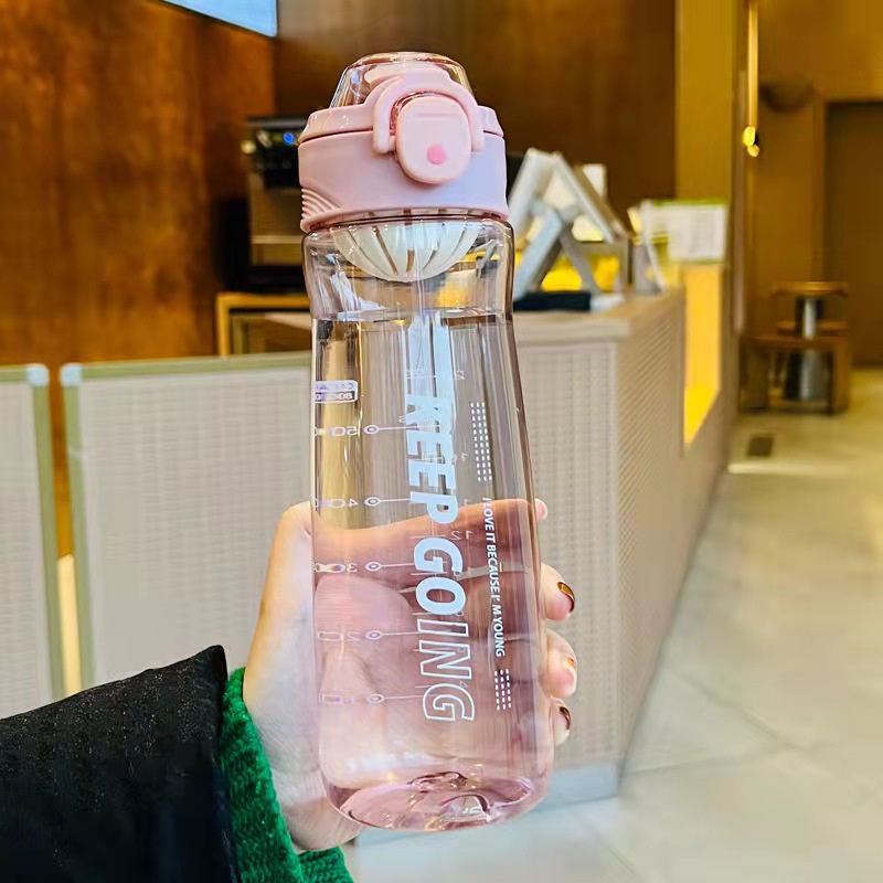 Bình nước thể thao Keep Going 800ml bằng nhựa cao cấp