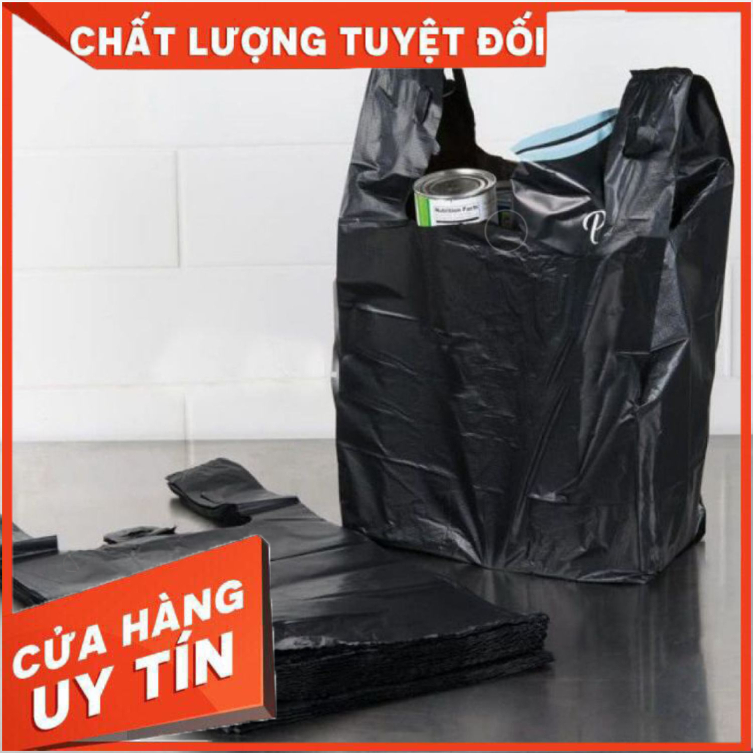 1kg túi nilon Đen gói hàng đẹp , túi rác