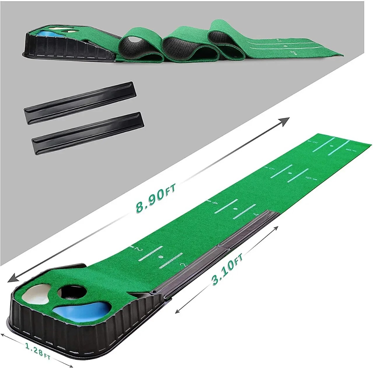Pgm Golf Trong Nhà Đặt Mat Putter Huấn Luyện Viên Màu Xanh Lá Cây Thảm Thực Hành Đặt Bóng Trở Lại Thảm Pm005