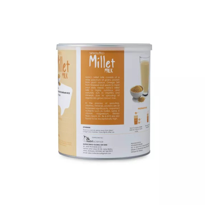 Sữa hạt hữu cơ 700g millet 100% organic nhập khẩu chính hãng từ malaysia cho cả gia đình - miwako official store 3