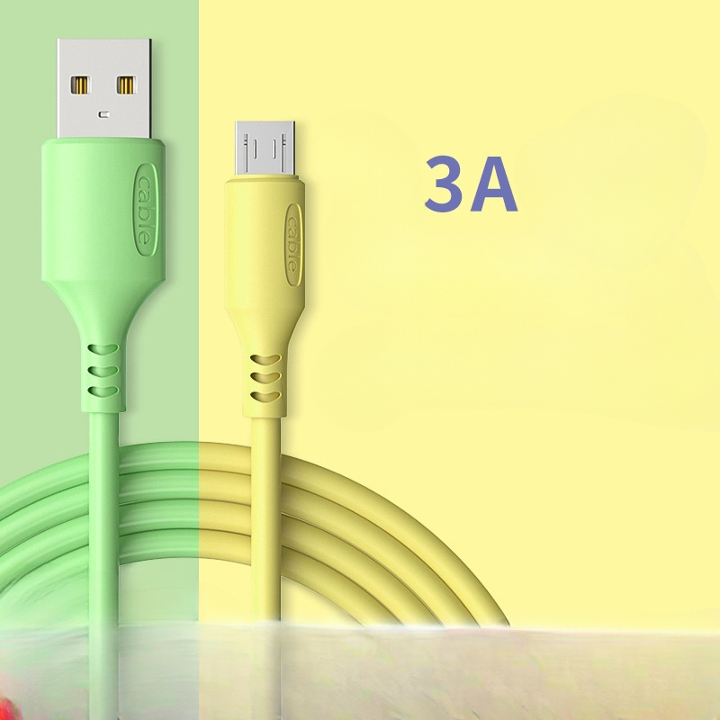 3A Micro USB Charging Cable Silicon Cord for Android Phone