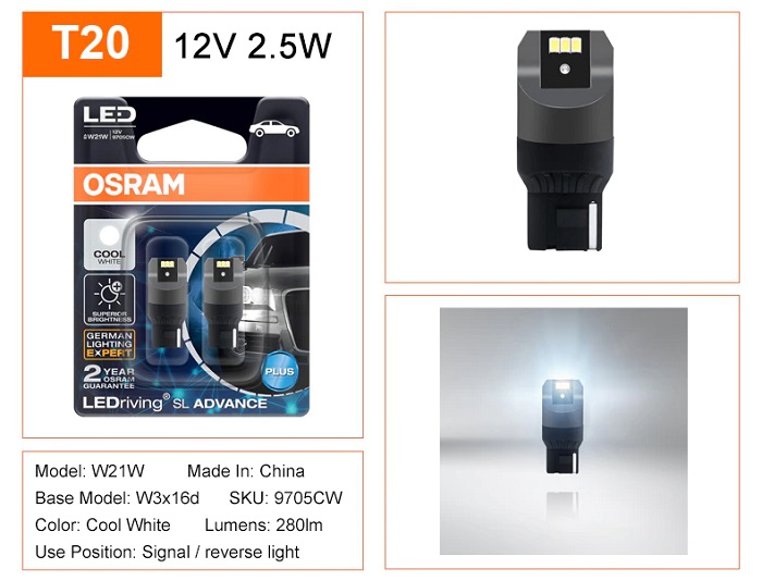 [LEDT2 ISOP] Đèn Led chân T20, S25 Osram Advance Plus [Số lượng : 1 cặp] [Bảo hành 2 năm]