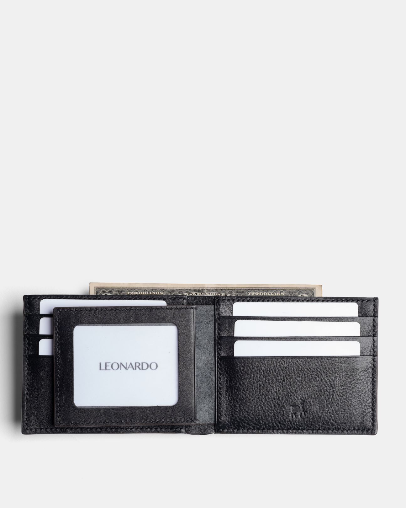 Ví da nam gập đôi Leonardo Mori da Vachetta nhập khẩu
