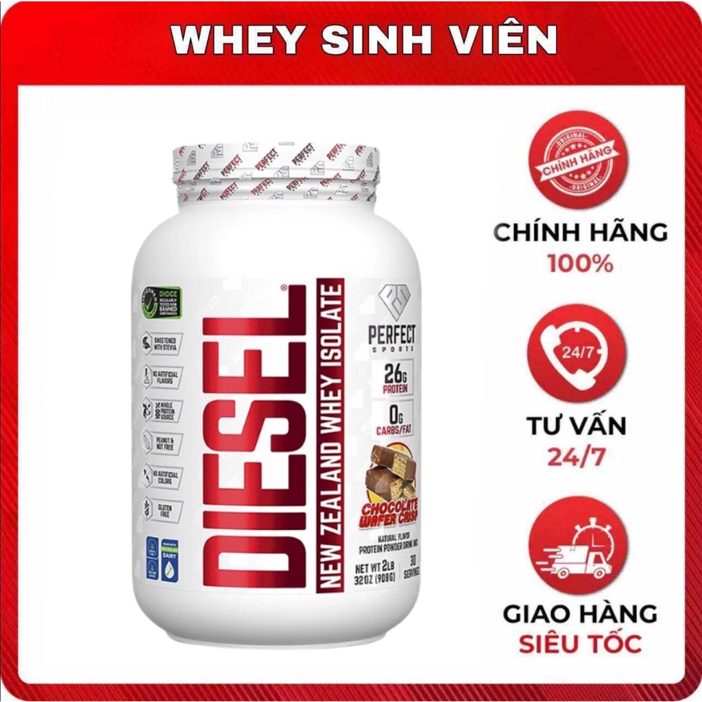 [Chính hãng] [2 lbs ] Diesel Whey Isolate (30 lần dùng) Sữa tăng cơ bắp dành cho dân gym