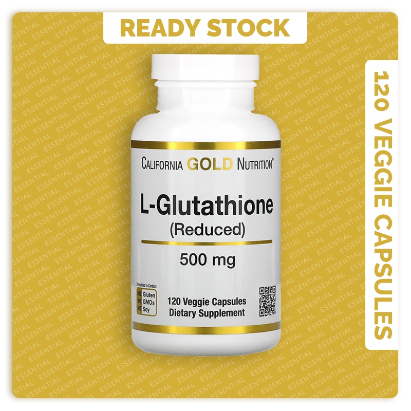 Gelatin Capsule Ready Stock California Gold Nutrition L-Glutathione  (Reduced) (500 mg) (30 120 Veggie Capsules) | Lazada