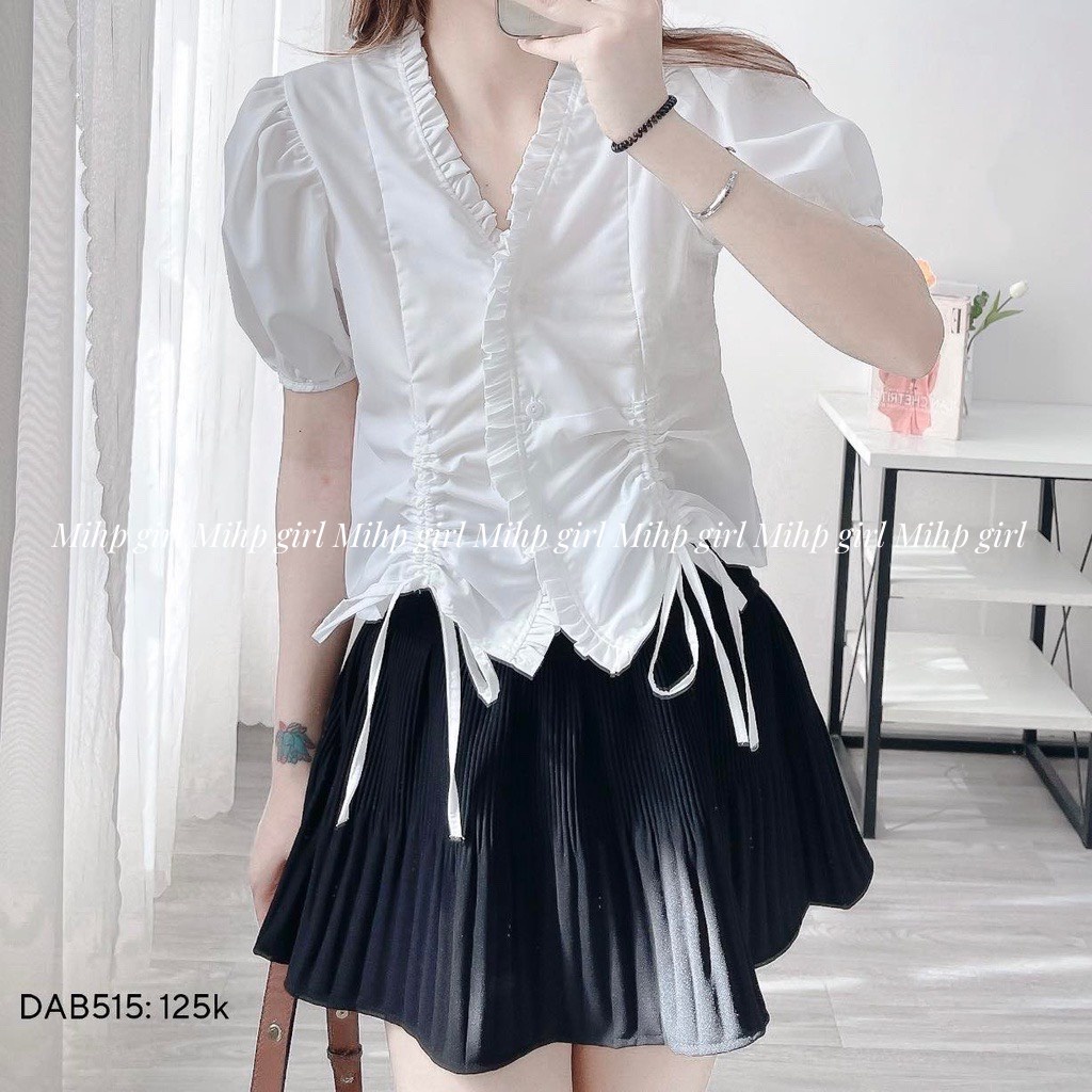 Áo sơ mi rút dây 2 bên vải đũi hàn