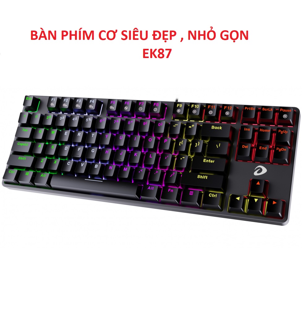 Bàn Phím Cơ Gaming Cao Cấp DAREU EK87 - Black (Multi-LED)