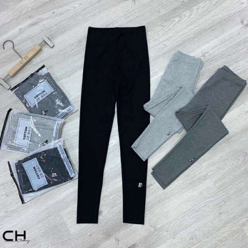 Quần legging nữ dài len tăm thêu hình