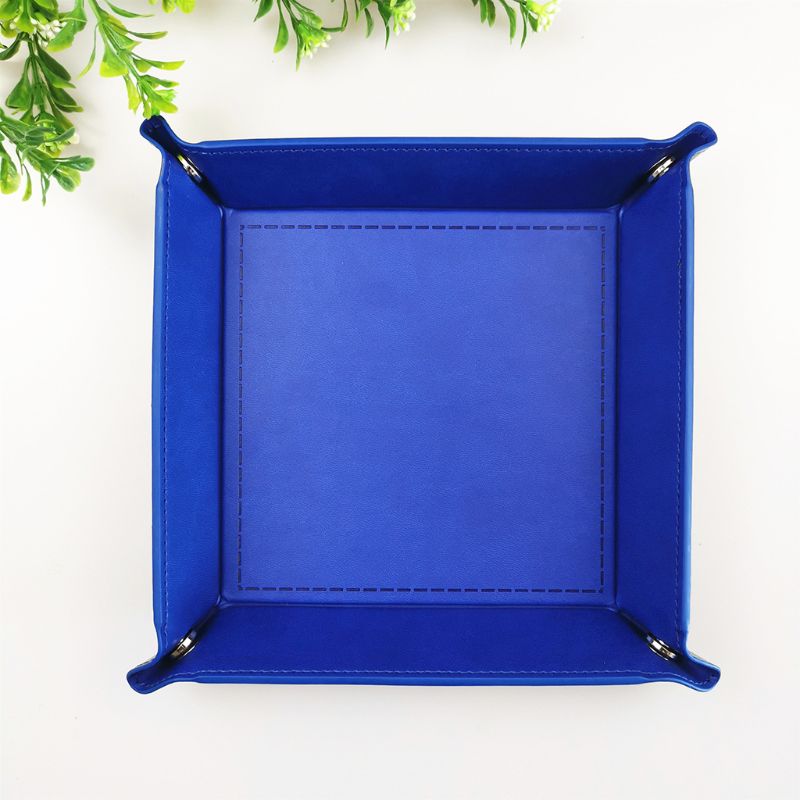 Dice Tray Folding PU Leather Board Games DND Quadrilateral Tray DND Dice for Key
