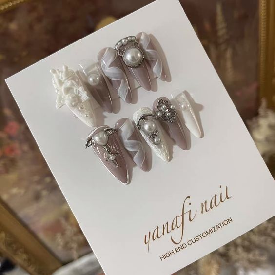Phụ Kiện Charm Thiên Thần Châu Âu Đính Móng