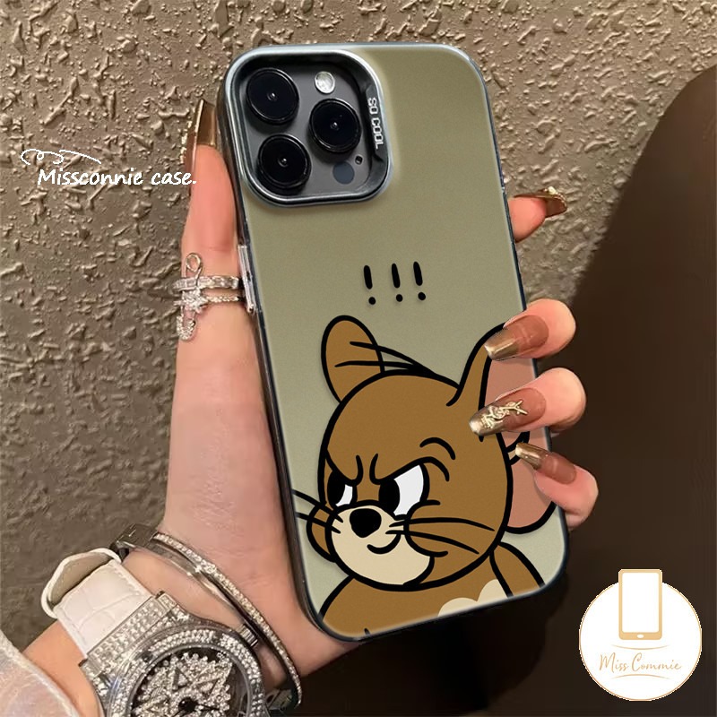 Cartoon Cat and Mouse Fun Couple Phone Case Compatible for Realme C25Y C67 C53 C55 Note 50 C12 C11 C20 C21Y C25 5i 5 5 5s 11 7i 9i 8i 6i C20A C51 C21 C15 C35 C31 C17Luxury Electroplated Shock-absorbing Lenses.