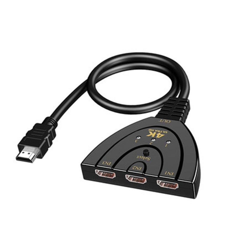 LWGHWL 2k 4k Cáp chia HDMI 3 cổng 1080P Độ nét cao Hub chuyển đổi Bộ chuyển đổi tương thích HDMI Xbox Bộ chuyển đổi Hub Dành cho TV