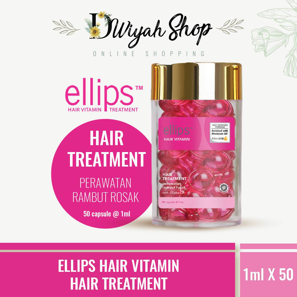 100%Authentic Ellips Hair Vitamin Oil- Hair Treatment 50 Capsules x 1ml |  Lazada