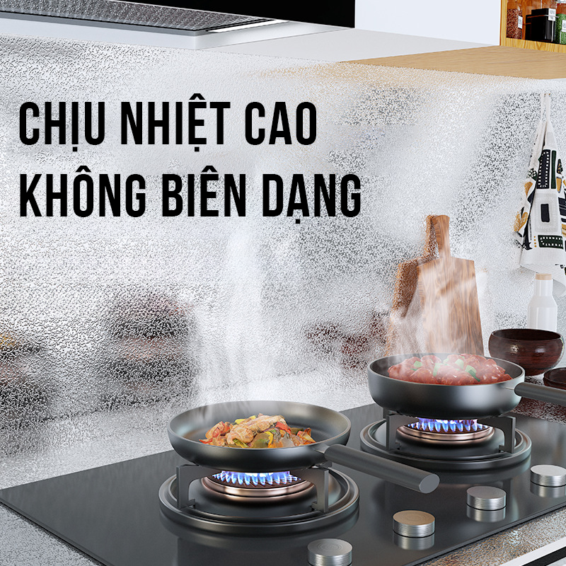 Cuộn Giấy Bạc Dán Bếp, Dán Kệ Tủ Chống Thấm Chịu Nhiệt (dài 2m X cao 0.6m) - Shoptientran