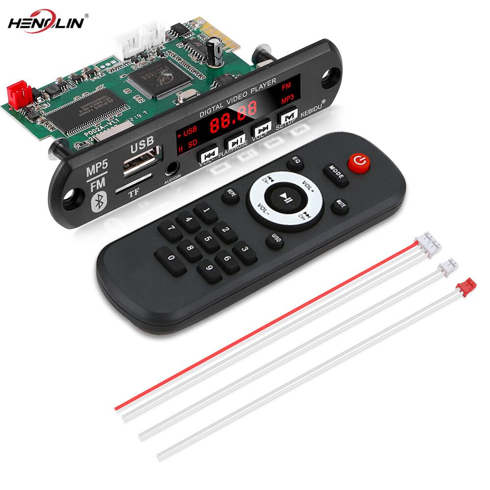 Bo Mạch Giải Mã MP5 Bluetooth 5.0 5V 12V USB Không Dây U Đĩa TF MP3 WAV AUX FM Radio Mô-đun Giải Mã Âm Thanh Có Điều Khiển Từ Xa