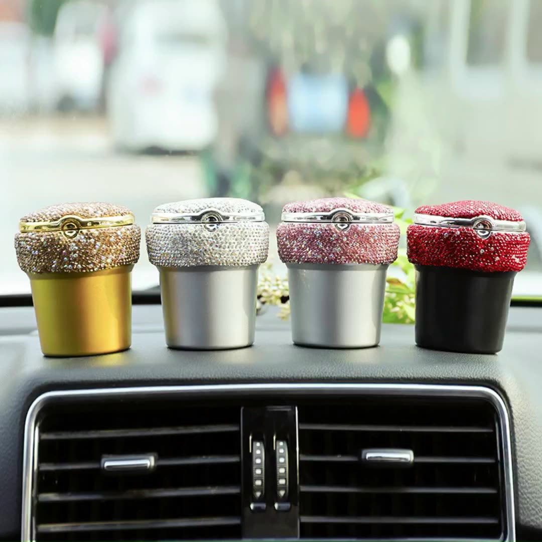 Cup ashtray cigarette on automobile applique stone integrated lamp LED
