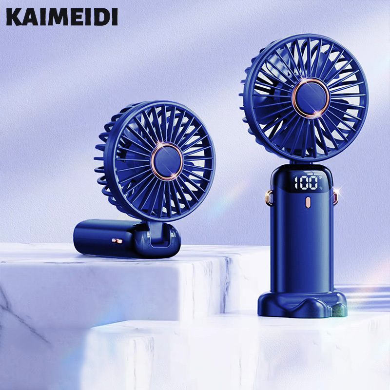 KAIMEIDI USB Handheld Fan Mini Portable Student Small Fan Digital Display Folding Aromatherapy Small Electric Fan