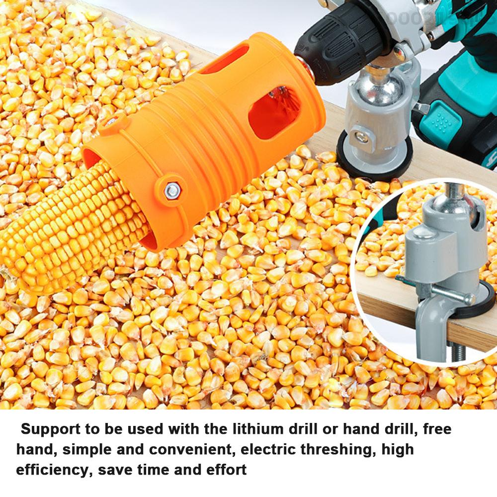Smart Sensor Corn Peel Thresher Use with Electric Drill Portable Corn Stripper Tool Universal Corn Peel Hands Free Corn Sheller Labor Saving Thresher Manual Corn COB Remover