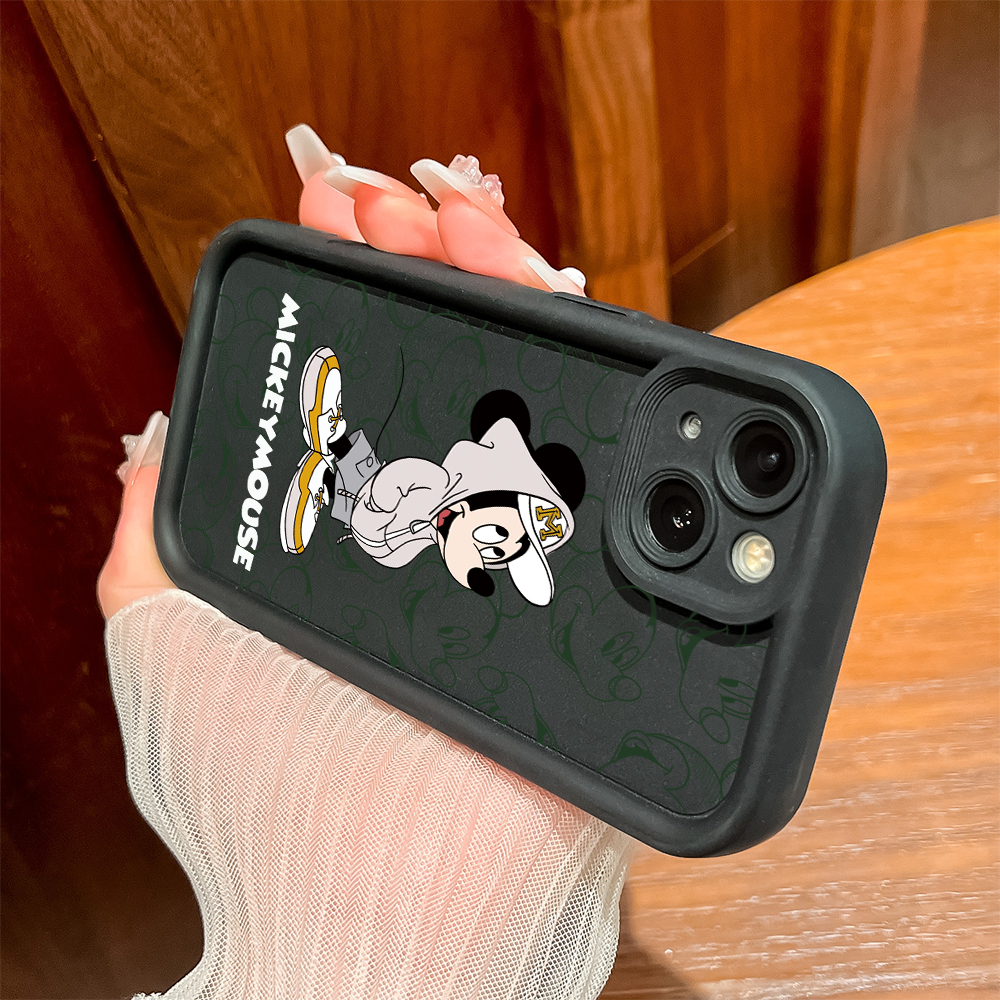 TA for Samsung A06 Back Cover Soft Square Ladder White Handsome Mouse Pattern Cases Silicone Camera Protection Phone Case. 