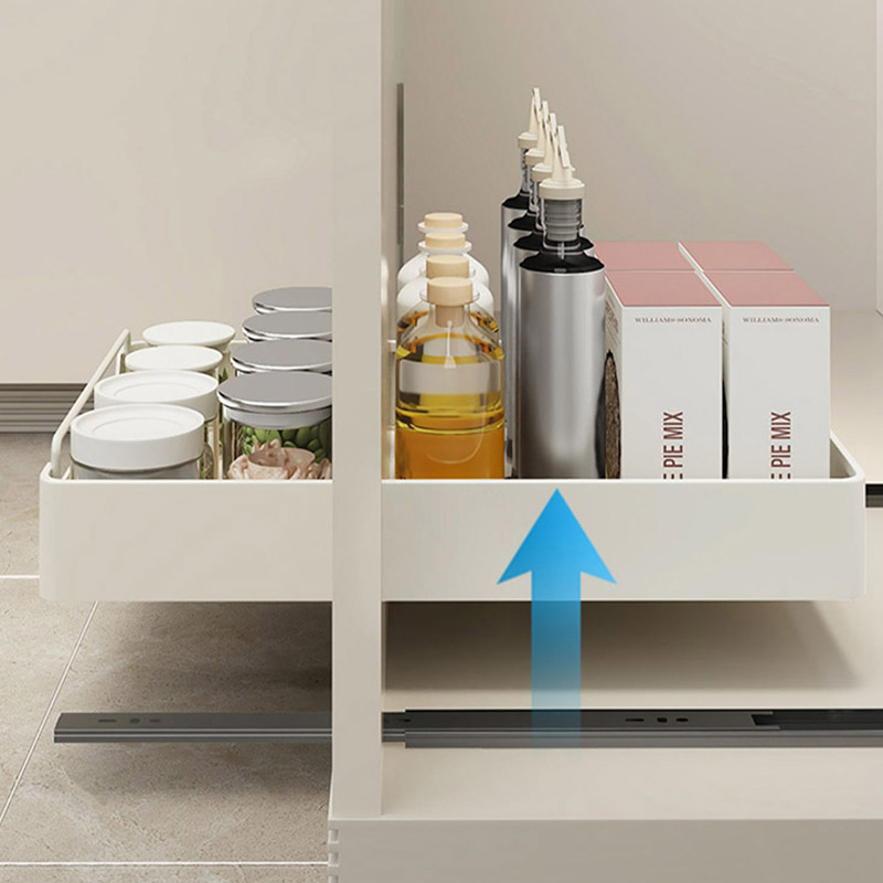 Non punching kitchen pull-out shelf, sink, basket, cabinet, slide rail, drawer, storage box