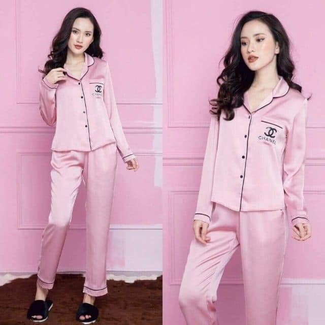 [HCM]Bộ pijama phi lụa loại 1 cao cấp quần dài 40 đến 58kg