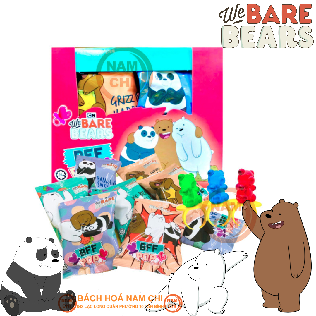Kẹo nhẫn gấu bff pop we bare bears 3 con gấu 10g