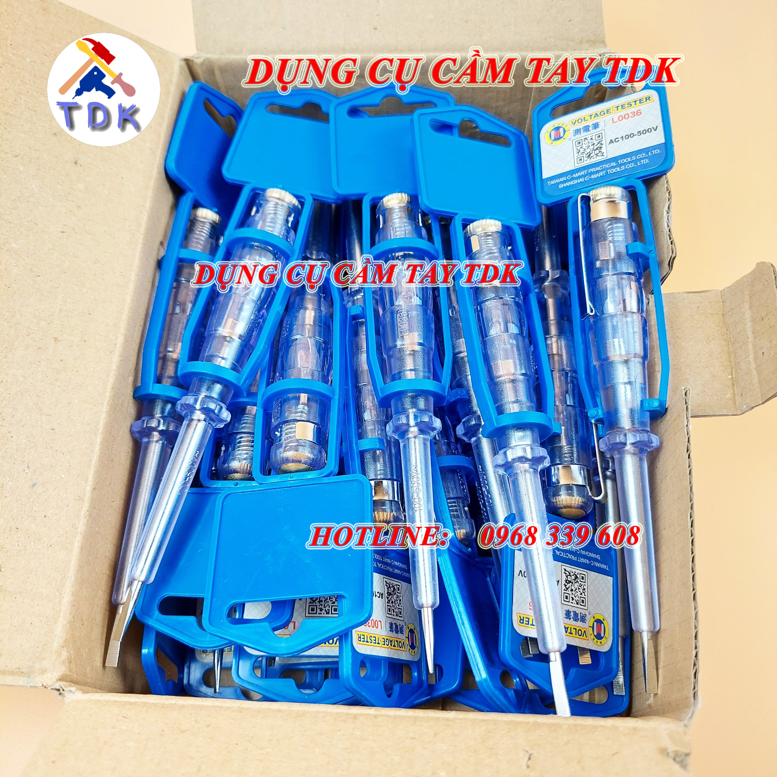 Bút thử điện AC100-500V 145mm L0036 CMART