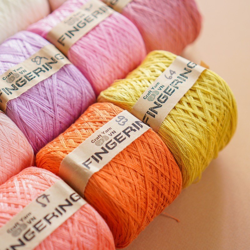 Sợi Cotton Bóng Fingering 100gr Craft Yarn VN (50 màu)