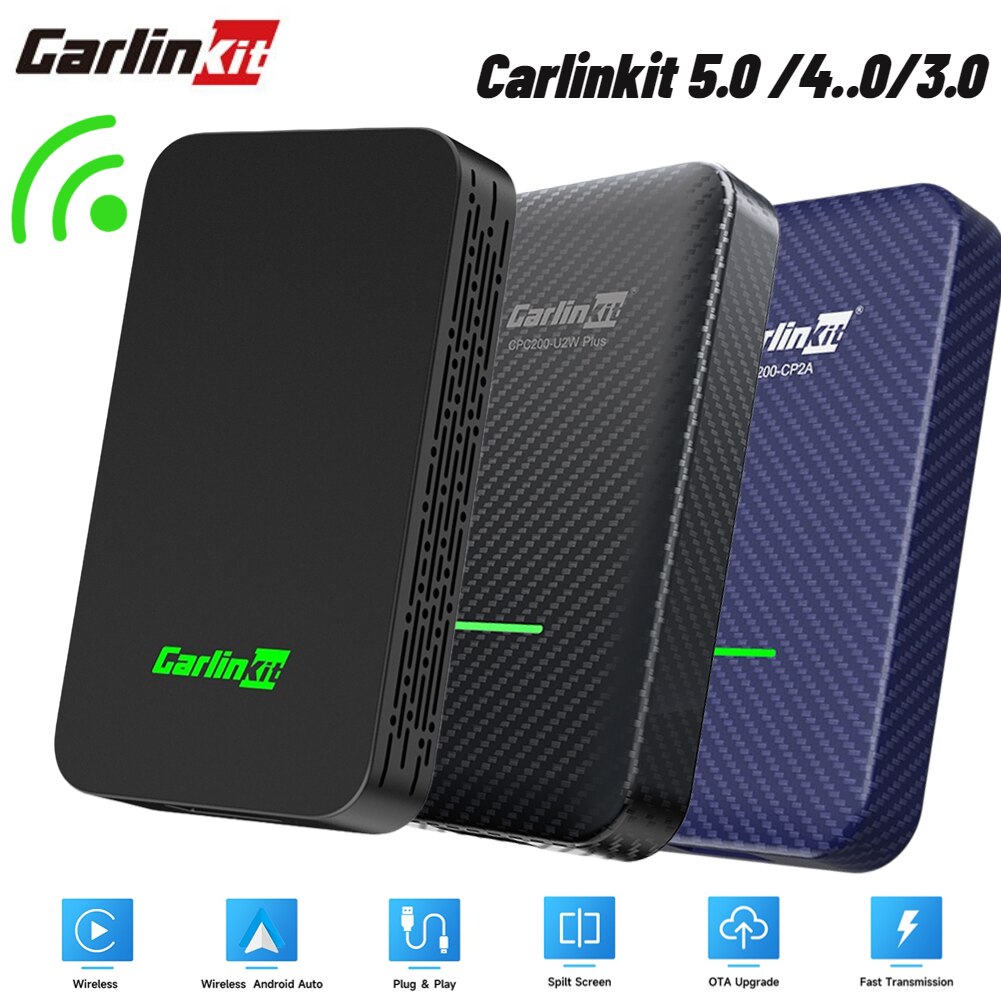 CarlinKit 5.0/4.0/3.0 Wired to Wireless Android Auto Box Wireless CarPlay  Adapter Smart Car Ai Box WiFi Bluetooth Auto Connect