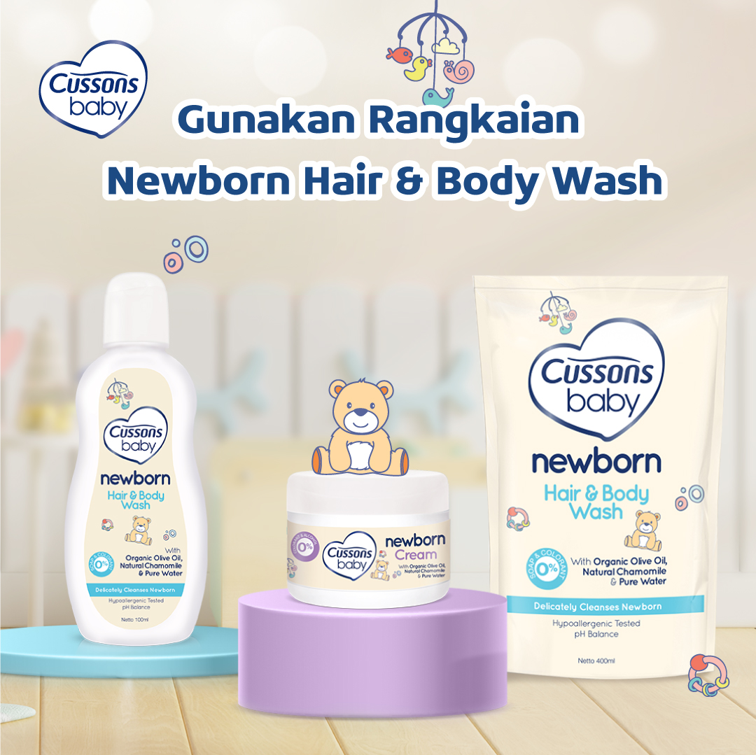 Cussons Baby Newborn Hair Body Wash 2in1 Refill 400ml Sabun
