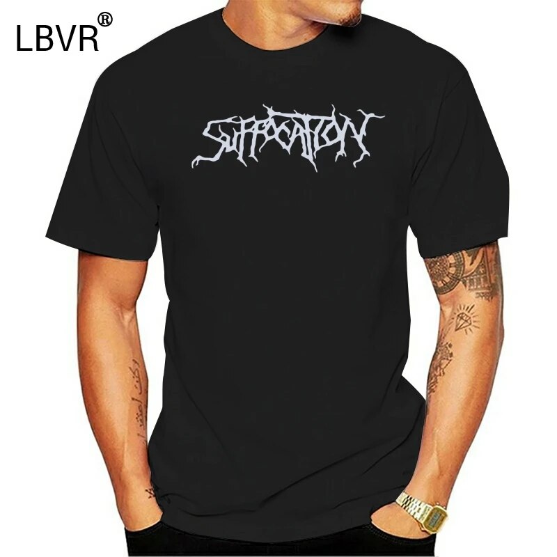 Suffocation Logo Mens N Black White T Shirt Tee Harajuku Streetwear Shirt Men