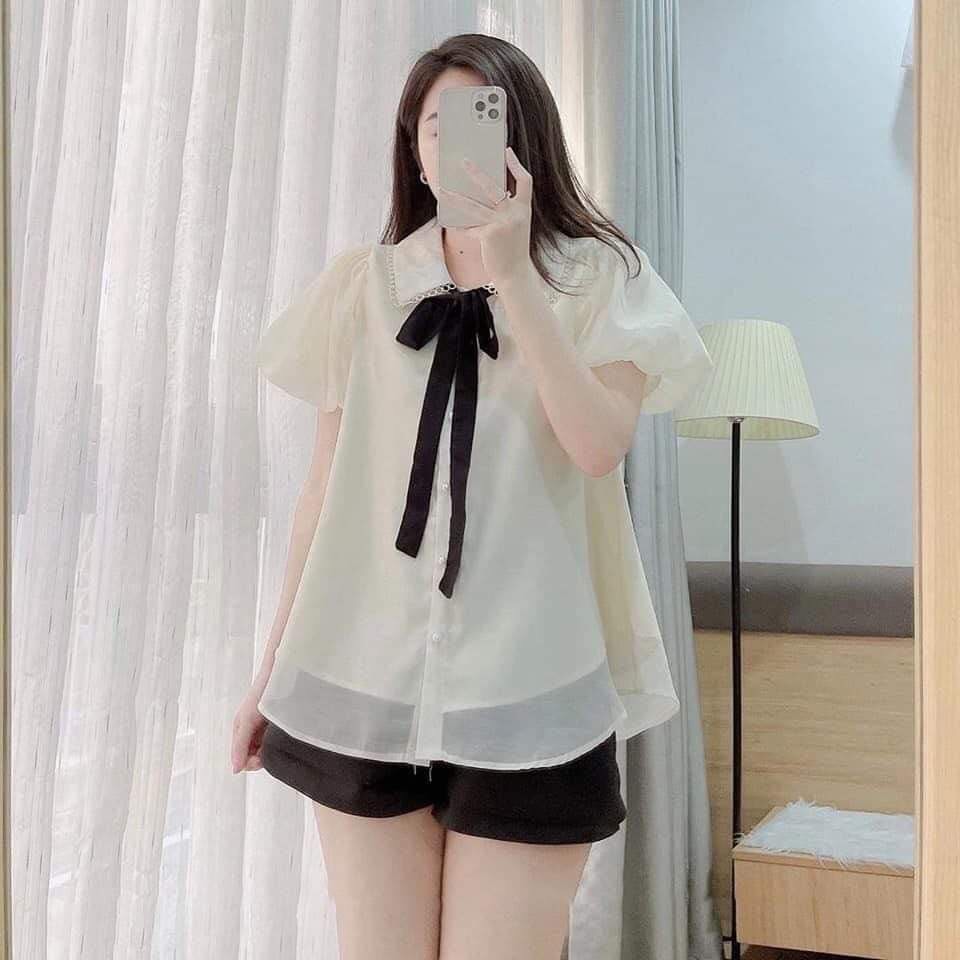 Áo Babydoll Tay Phồng Tiểu Thư_027