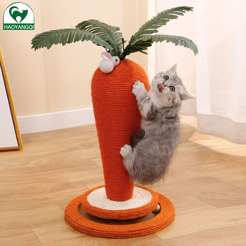 Móng vuốt mèo mài tương tác mèo bánh xích mèo bánh xích hình dạng cà rốt cột cho mèo cào sisal vật liệu đồ chơi cho mèo