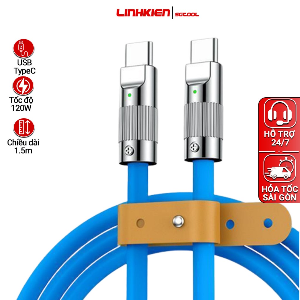 Cáp sạc nhanh 120w 2 đầu usb type-c dây dài 1.5m