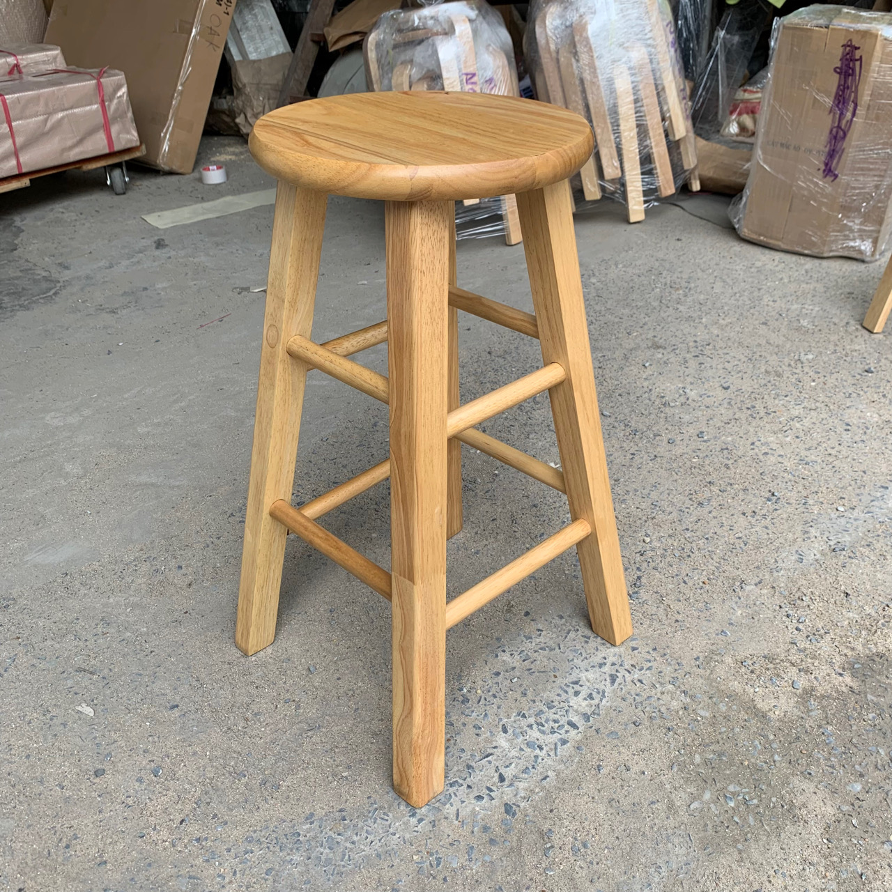 ghế đôn 60cm gỗ cao su xuất khẩu