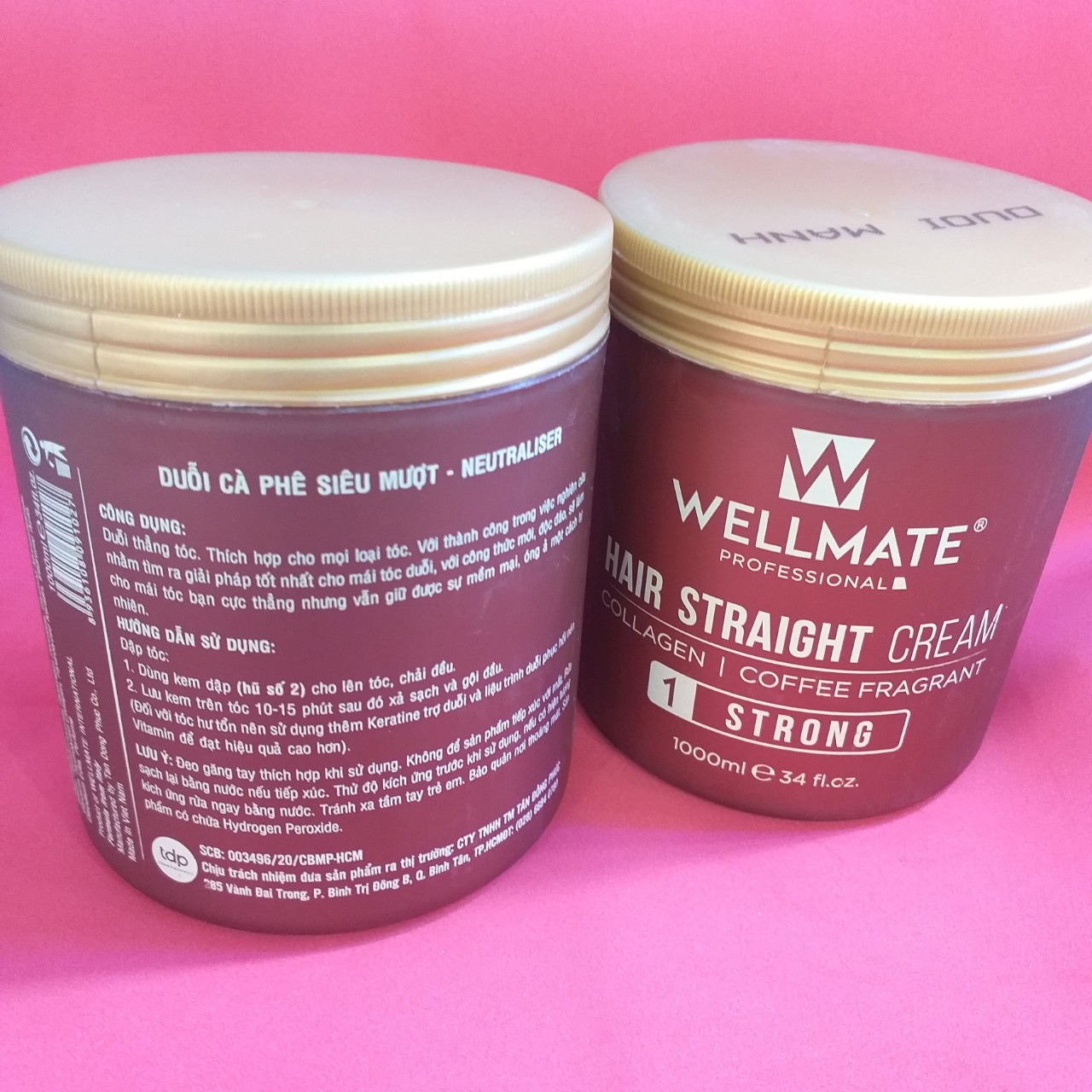 Thuốc duỗi tóc  Wellmate Cafe 1000ml x2 ( Hũ số 1 và Hũ Số 2 )