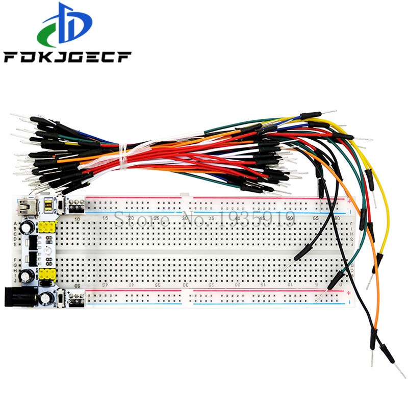 3.3V/5V MB102 Breadboard power module+MB-102 830 points Prototype Bread board for arduino kit +65 jumper wires wholesale integrated circuit