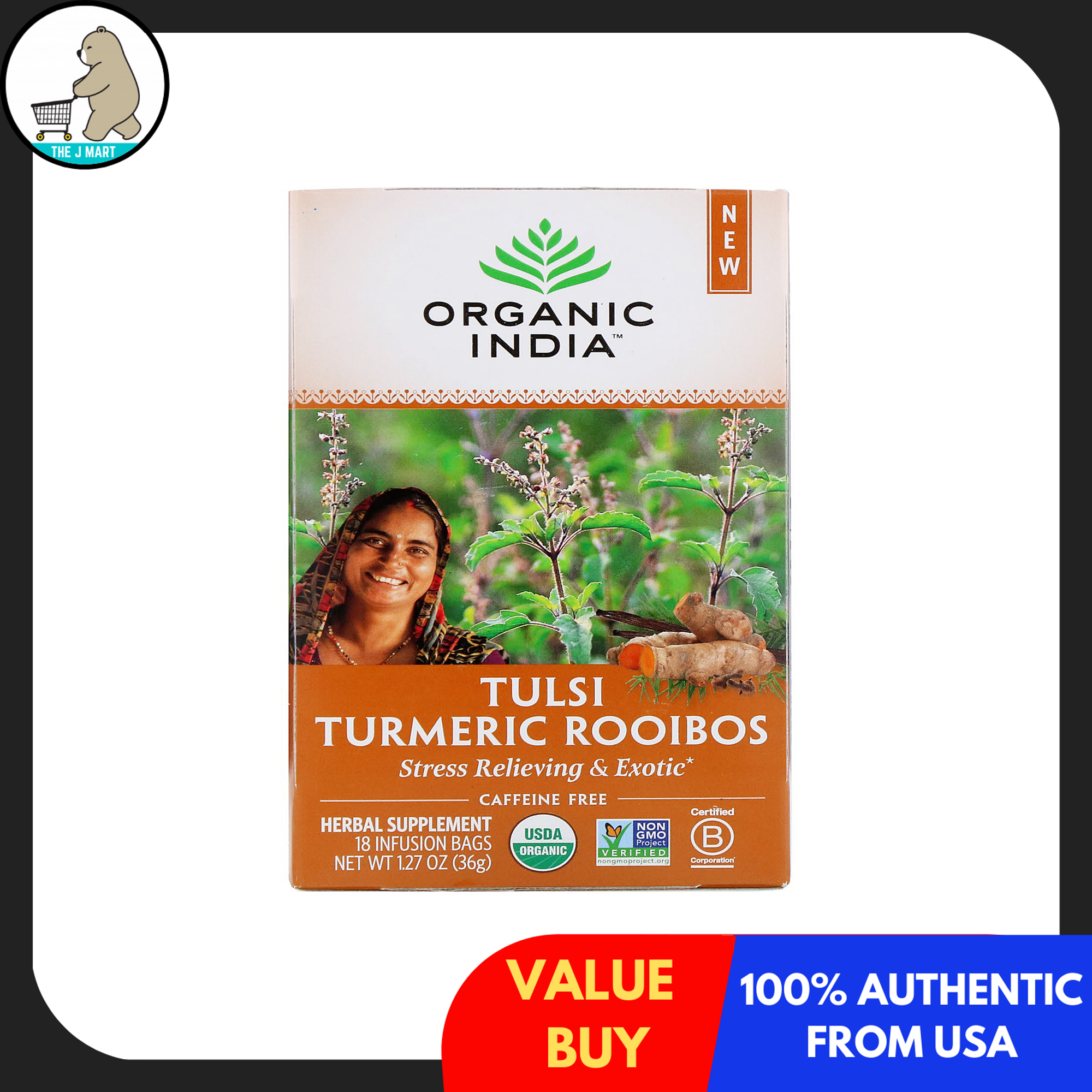 PACK OF 2) Organic India, Tulsi Tea, Turmeric Rooibos, Caffeine-Free, 18  Infusion Bags, 1.27 oz (36 g)[PRE-ORDER] | Lazada Singapore