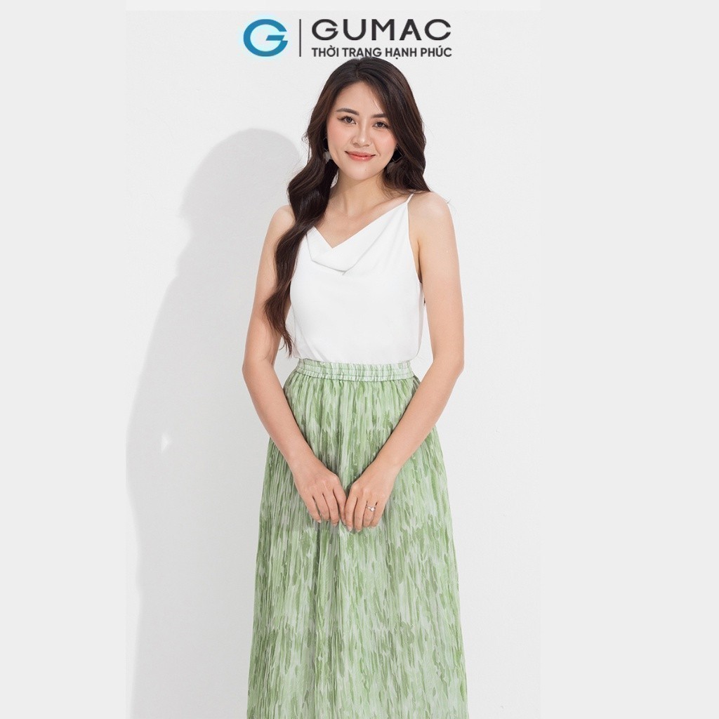[15 - 17.6 |Voucher 8-10%] Chân váy tơ dập ly GUMAC VD05025