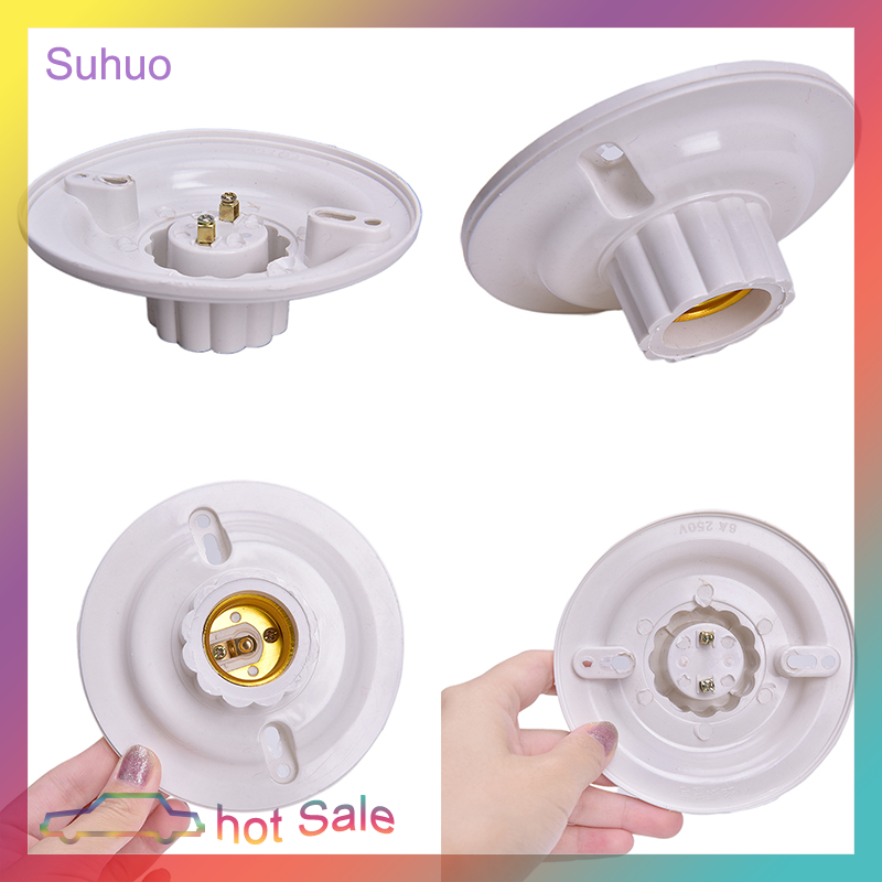 Suhuo E27 LED Light Bulb Holder Round Socket E27 Base Hanging Lamp Socket Screw Base