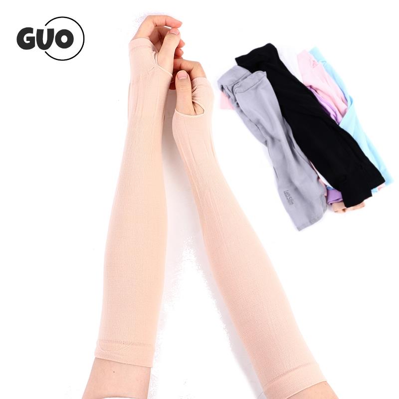 Ice Silk Sleeve Sunscreen Cuff Arm Sleeves Long Gloves Sun UV