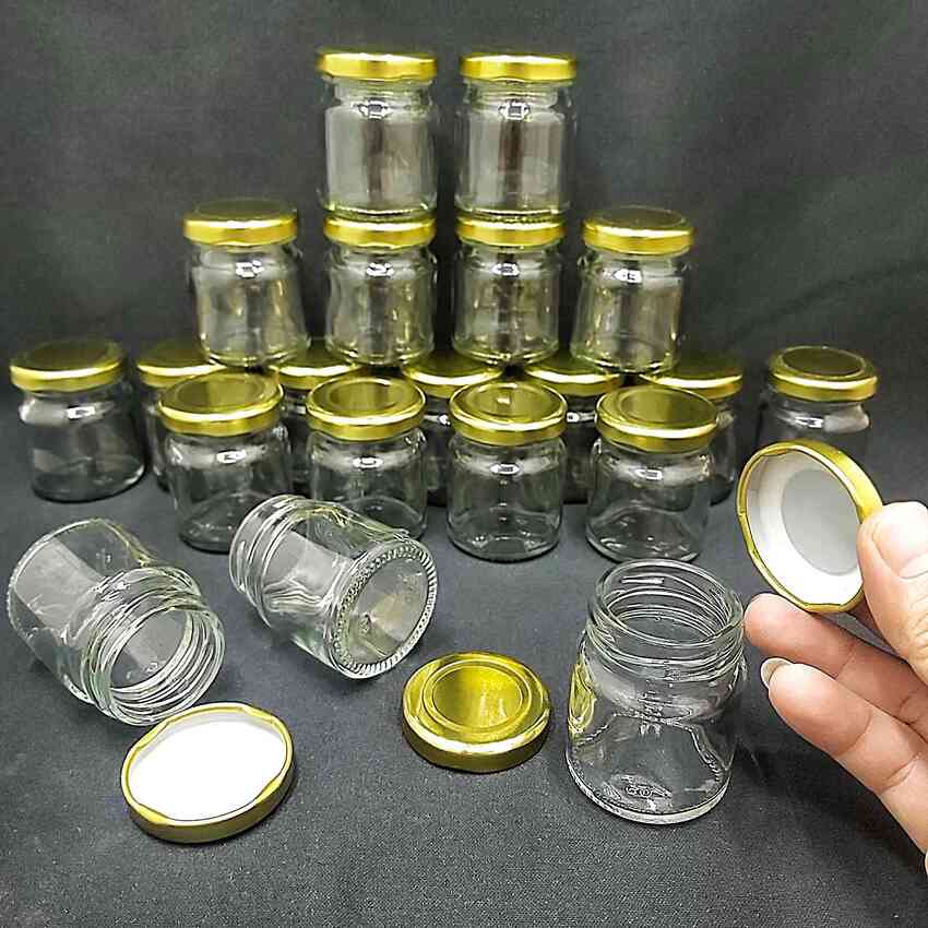 Tiny pot 50ml – Yellow Tin cap - combo 12 pots