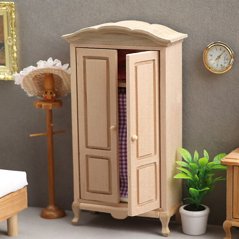 1:12 Dollhouse Miniature Wardrobe Model Storage Box Cabinet Furniture Decor Toy LANYUEQING.