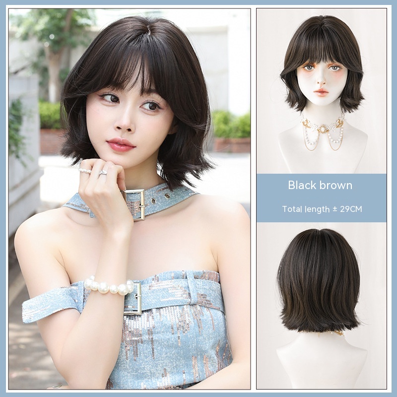 Tse Summer New Wig Women's Short Curly Hair, Natural And Comfortable, Ends Turned Out, Full Head Cover, Sweet D-139