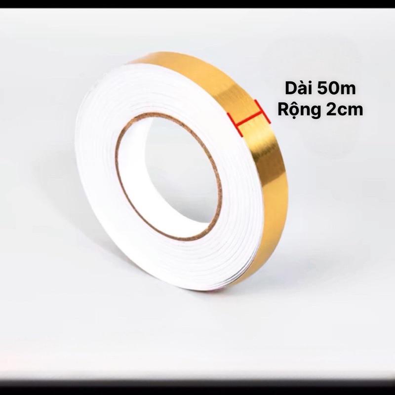 Cuộn chỉ dán viền dài 50m màu vàng đồng trang trí nội thất