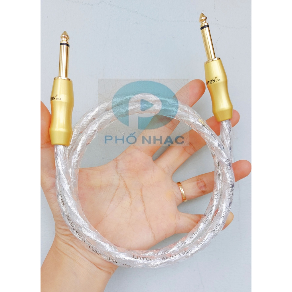 Dây 2 đầu 6 ly LITON chống nhiễu cao cấp - dây tín hiệu âm thanh 2 đầu jack 6.5mm thẳng