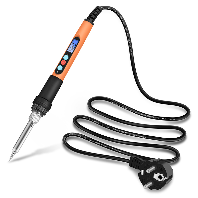 Handskit 90 Wát Bộ Hàn sắt sưởi ấm nội bộ nhiệt Dụng cụ hàn Kit hàn sắt có thể điều chỉnh nhiệt độ LCD Màn hình hiển thị kỹ thuật số với chuyển đổi với ngủ đông sắt & 5 cái lời khuyên