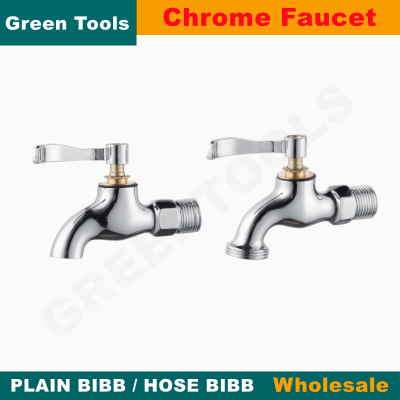 Wall Sink Chrome Faucet Hose Bibb Outdoor Garden Stainless Faucet